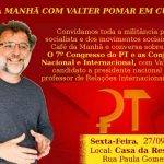 Curitiba e região –  Café da manhã e conversa sobre conjuntura e o 7° Congresso do PT (dia 27, sexta-feira)